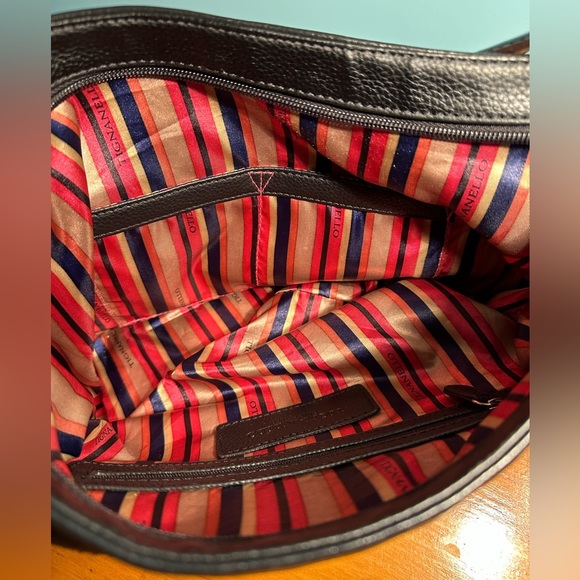 Black Pebbled Leather Tignanello Shoulder Bag - Picture 9 of 14